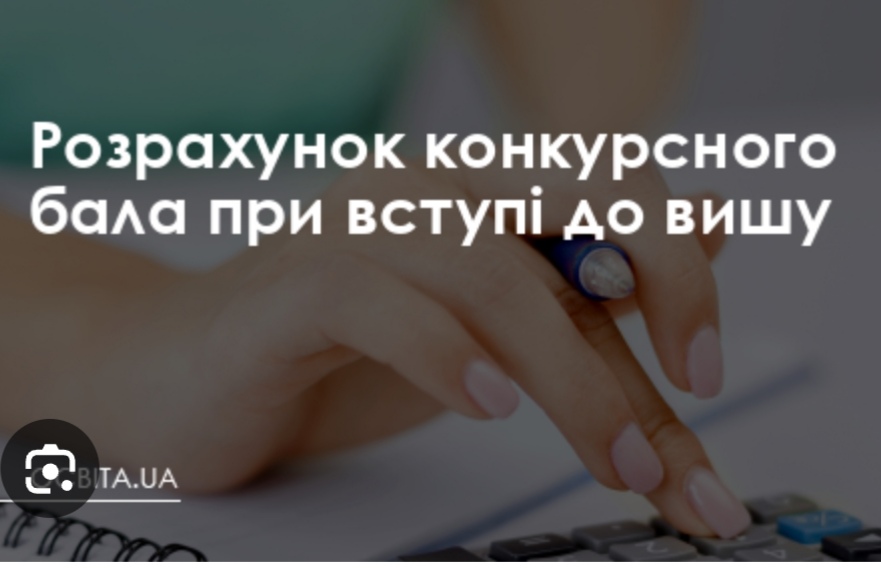 Розрахунок конкурсного бала